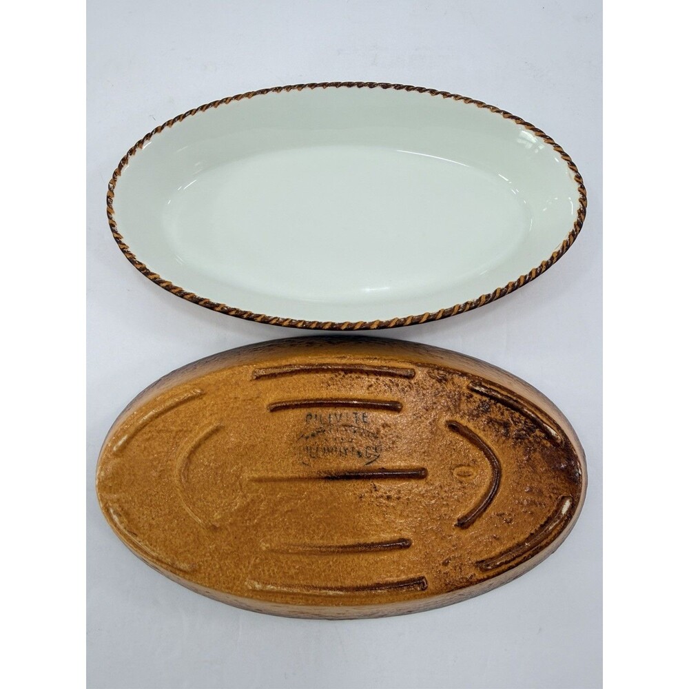Rare VTG Set of 2 Pillivuyt "Pilivite" French Porcelain Individual Gratin Dishes